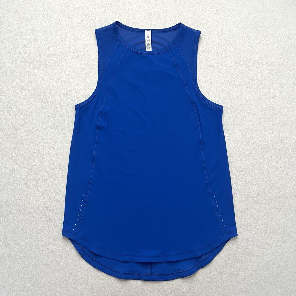 Lululemon Blazer Blue Tone Reflective Dots Sleeveless Cutout Sculpt Tank Top 4